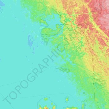 Topografische kaart Deer Horn Island, hoogte, reliëf
