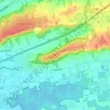 Topografische kaart Beninksberg, hoogte, reliëf