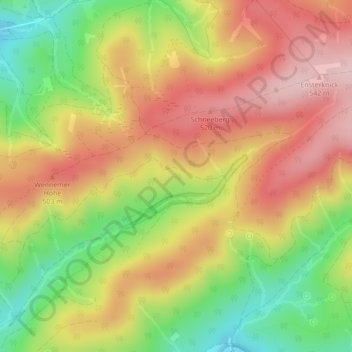 Topografische kaart Herrenscheid, hoogte, reliëf