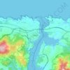 Topografische kaart Ribadeo, hoogte, reliëf