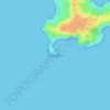 Topografische kaart Cap d'Antibes, hoogte, reliëf