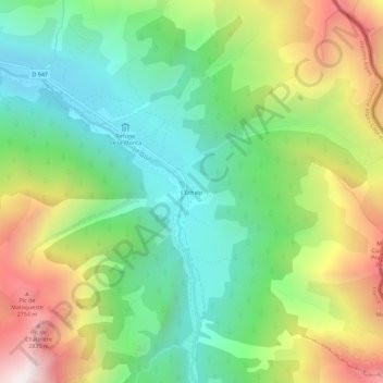 Topografische kaart L'Échalp, hoogte, reliëf