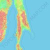 Topografische kaart Сахалинская область, hoogte, reliëf
