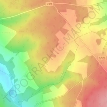 Topografische kaart La Tremblasse, hoogte, reliëf