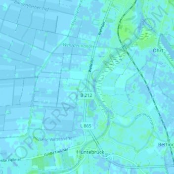Topografische kaart Wehrder, hoogte, reliëf