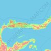 Topografische kaart Gorontalo, hoogte, reliëf