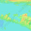 Topografische kaart Barrie Island, hoogte, reliëf