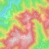 Topografische kaart Pousadas, hoogte, reliëf