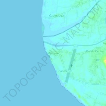Topografische kaart Mindoro, hoogte, reliëf