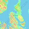 Topografische kaart Isla Dawson, hoogte, reliëf