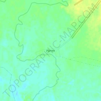 Topografische kaart Иртек, hoogte, reliëf
