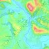 Topografische kaart Biscay, hoogte, reliëf