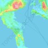 Topografische kaart Corfou, hoogte, reliëf