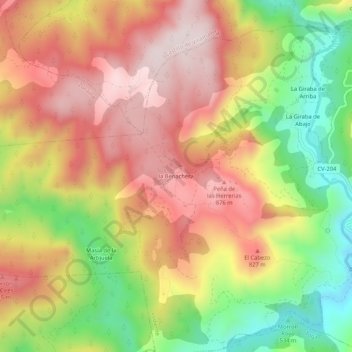 Topografische kaart la Benachera, hoogte, reliëf