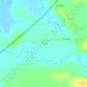 Topografische kaart Zarechnoye, hoogte, reliëf