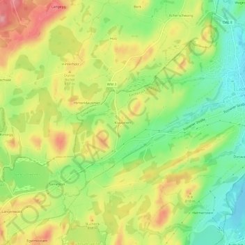 Topografische kaart Klausmen, hoogte, reliëf