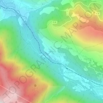 Topografische kaart Perles, hoogte, reliëf
