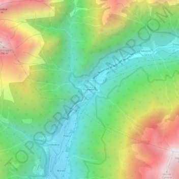 Topografische kaart Fiumenero, hoogte, reliëf