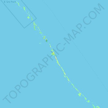 Topografische kaart Great Guana Cay, hoogte, reliëf