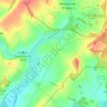 Topografische kaart Knowlton, hoogte, reliëf