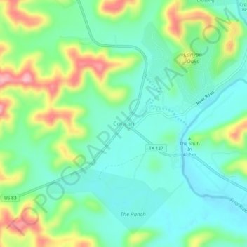 Topografische kaart Concan, hoogte, reliëf