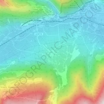 Topografische kaart Tabland, hoogte, reliëf
