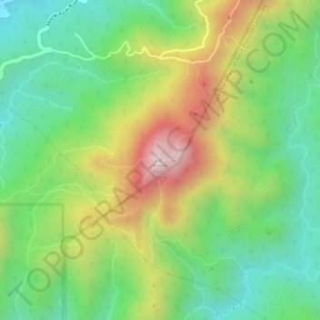 Topografische kaart Mount Ayaas, hoogte, reliëf