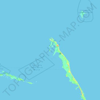 Topografische kaart Hog Cay, hoogte, reliëf