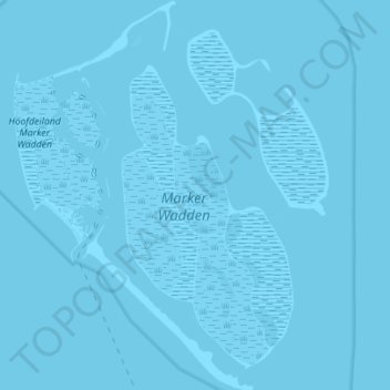 Topografische kaart Marker Wadden, hoogte, reliëf