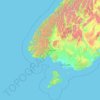 Topografische kaart Southland, hoogte, reliëf