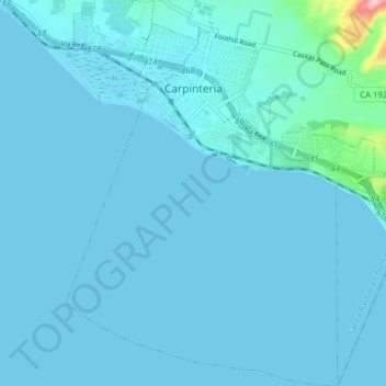 Topografische kaart Carpinteria, hoogte, reliëf