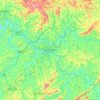 Topografische kaart Três Corações, hoogte, reliëf