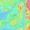 Topografische kaart Hisingen, hoogte, reliëf