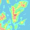 Topografische kaart Burnaby Island, hoogte, reliëf