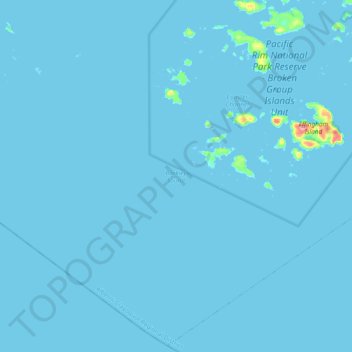 Topografische kaart Barkley Sound, hoogte, reliëf