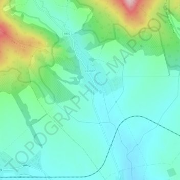 Topografische kaart Ladice, hoogte, reliëf