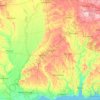 Topografische kaart Misisipi, hoogte, reliëf