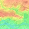 Topografische kaart Sourgout, hoogte, reliëf