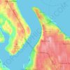 Topografische kaart Tacoma Narrows, hoogte, reliëf
