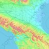 Topografische kaart Emilia-Romagna, hoogte, reliëf