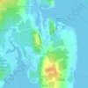 Topografische kaart Wedgeport, hoogte, reliëf