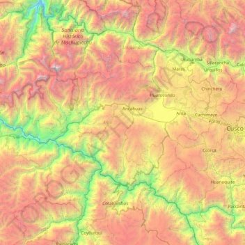 Topografische kaart Anta, hoogte, reliëf
