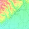 Topografische kaart Butler County, hoogte, reliëf