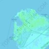Topografische kaart Ocracoke, hoogte, reliëf