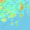 Topografische kaart Taishan, hoogte, reliëf