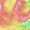 Topografische kaart La Llagonne, hoogte, reliëf