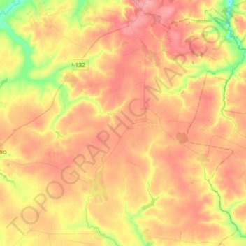 Topografische kaart Безлыченское сельское поселение, hoogte, reliëf