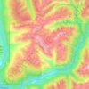 Topografische kaart Mount Revelstoke National Park, hoogte, reliëf