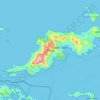 Topografische kaart Tortola, hoogte, reliëf