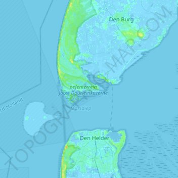Topografische kaart Den Hoorn, hoogte, reliëf